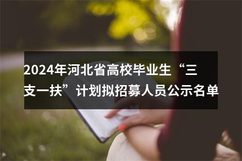 2024年河北省高校毕业生“三支一扶”计划拟招募人员公示名单 图片