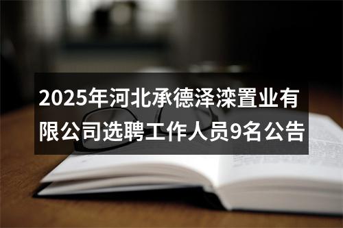 2025年河北承德泽滦置业有限公司选聘工作人员9名公告 图片