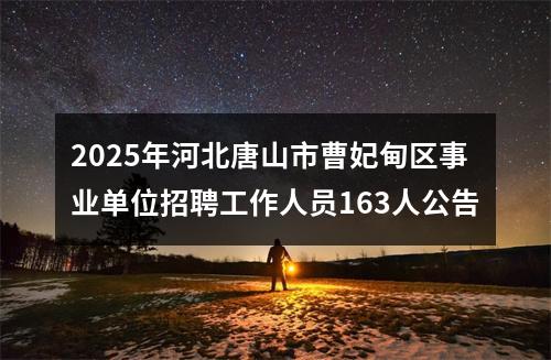 2025年河北唐山市曹妃甸区事业单位招聘工作人员163人公告 图片
