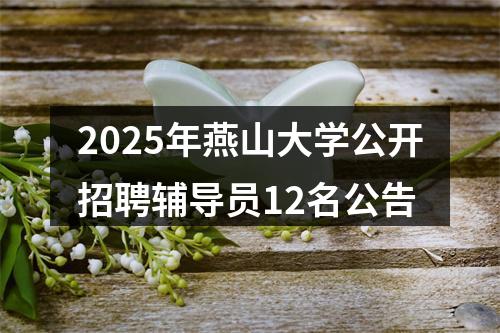 2025年燕山大学公开招聘辅导员12名公告 图片