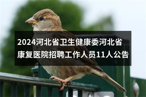 2024河北省卫生健康委河北省康复医院招聘工作人员11人公告 图片