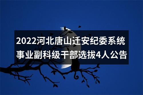 2022河北唐山迁安纪委系统事业副科级干部选拔4人公告 图片